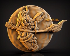 Силиконовый молд медальон № 600 Баба Яга