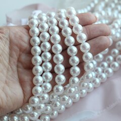 Майорка White Pearls (слегка с розовым отливом) 10 мм, 1 нить, МА036