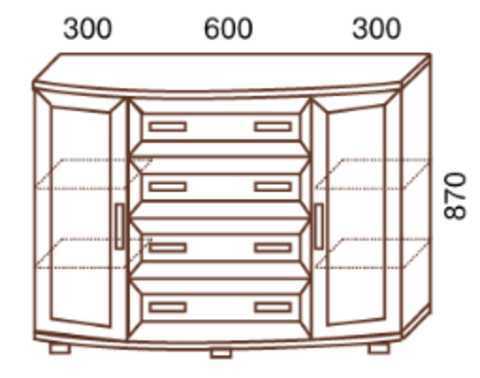Модуль №173 Комод закругленный