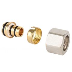 Евроконус обжимной для PEX и МП-труб 16х2,0-1/2'', 2 резиновых кольца на штуцере MVI MC.412.04