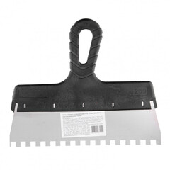 Шпатель из нержавеющей стали, 250 мм, зуб 8 х 8 мм, пластмассовая ручка Sparta