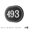Номерок на дверь квартиры 493, для кабинета, офиса, шильдик 9 х 7 см, черный, Айдентика Технолоджи