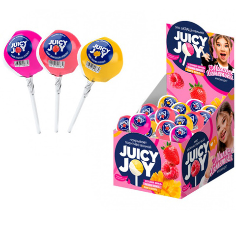 МИЛАНА ХАМЕТОВА JUICY JOY Карамель на палочке 1кор*12бл*100шт, 11 г.