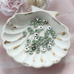 Подвеска с фианитом 9*7 мм, салатовый, родий, П168