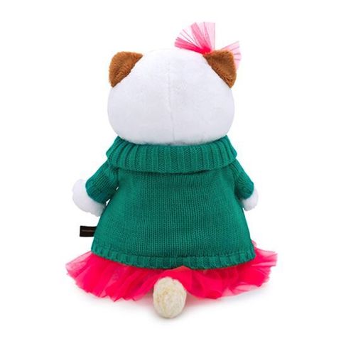Кошечка Ли-Ли в зелёном вязаном платье