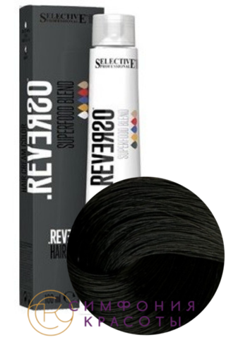 Крем-краска без аммиака Reverso Hair Color 1.0 Черный Selective, 100 мл