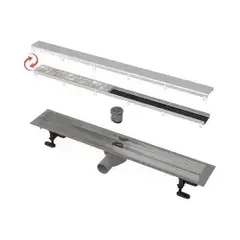 Alcaplast APZ13-DOUBLE9 Водоотводящий желоб с двухсторонней решеткой DOUBLE APZ13-DOUBLE9-750