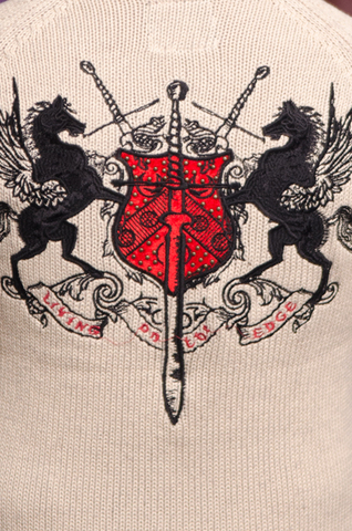 Rebel Spirit | Худи мужское FTZH11896KHK вышивка на спине щит и кони