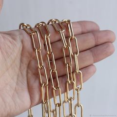 Цепочка 18*7 мм, крупное звено, позолота, 50 см, А008