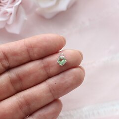 Подвеска с фианитом 9*7 мм, салатовый, родий, П168