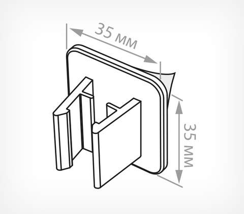 Держатель рамки с клейким основанием под углом 90° к поверхности WB-CLIP 90