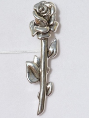 Роза (брошь из серебра)