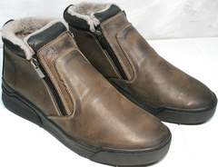 Мужские ботинки без шнурков Rifellini Rovigo 046 Brown Black.