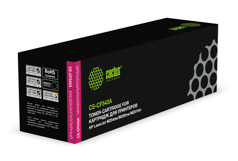 Картридж лазерный Cactus CS-CF543A CF543A пурпурный (1400стр.) для HP LJ M254dw, M280nw, M281fdn