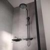 Keuco 53926372321 PLAN BLUE Душевая стойка с термостатом, верх.душ d250, ручн.душ 3х режим, шланг 160 см, черный матовый