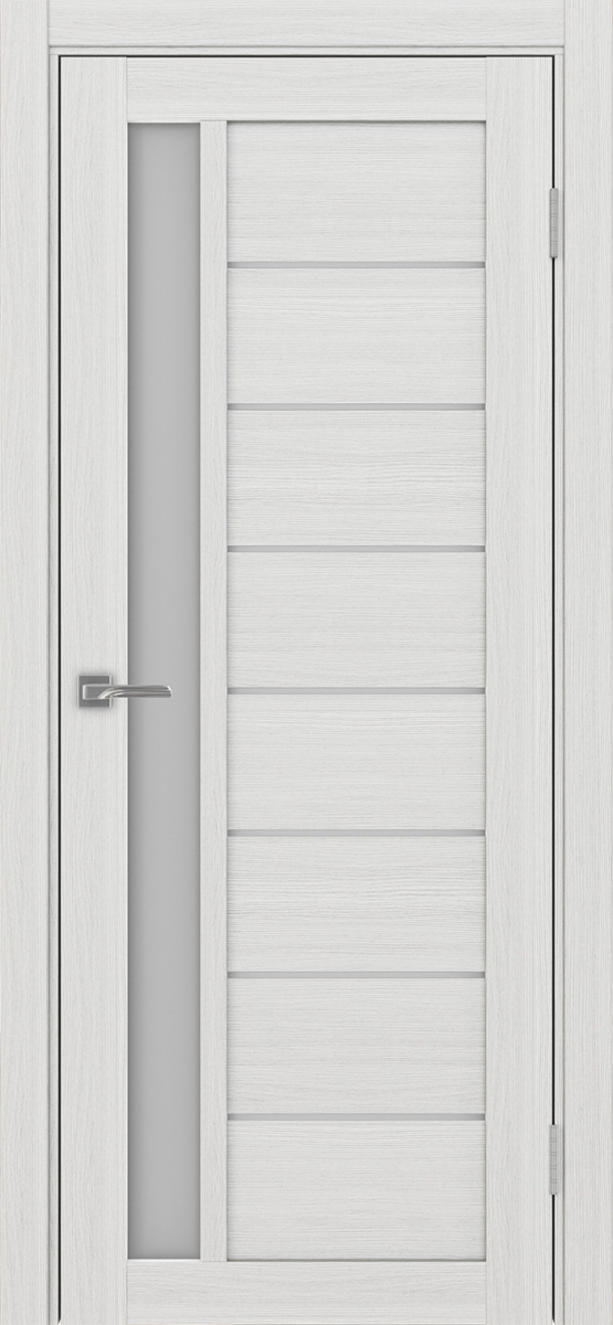 Дверь межкомнатная Оптима Порте Турин 554.21, цвет серебристый ясень, экошпон, стекло мателюкс