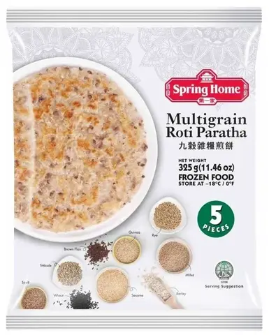 Лепешки Роти Парата мультизлаковые Spring Home, Сингапур, 5 шт., 325 г (24)