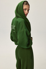 Толстовка на молнии с принтом Тёмно-зелёный