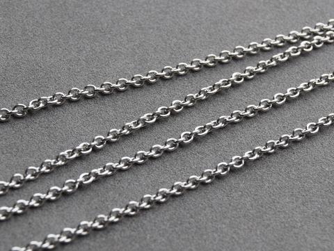 Цепочка ширина 2 мм, покрытие родий, арт 1001