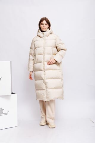 ADD Пуховик удлиненного кроя стеганый с капюшоном