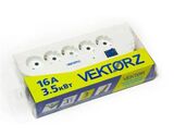 Сетевой фильтр Vektor Z 16А, 3,5кВт 5 метров, 5 розеток, черный. С заземлением.