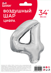К 34''/86 см, Цифра ЭКО, Серебро, 