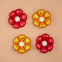 К Мини-фигура, Цветок, Ромашка, Сатин Золото, 24''/61 см, 5 шт. (под воздух)