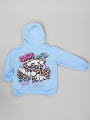 027_ОС25 Толстовка (пуловер) для девочки, голубой