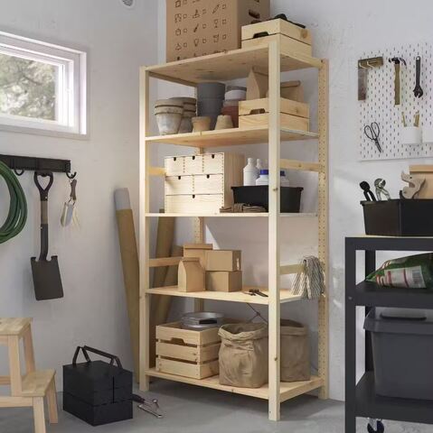 Стеллаж 5 полок Ивар IVAR, 89x50x179 см, массив сосны