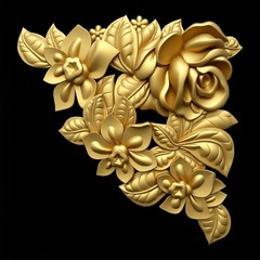 Силиконовый молд Угол цветочный правый