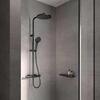 Keuco 53926372321 PLAN BLUE Душевая стойка с термостатом, верх.душ d250, ручн.душ 3х режим, шланг 160 см, черный матовый