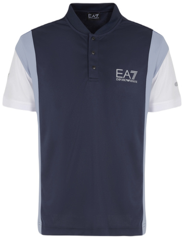 Теннисное поло EA7 Man Jersey Polo - navy blue