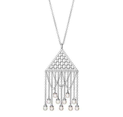 Pendant Amulet Mini, Rhodium, Cubic Zircons M