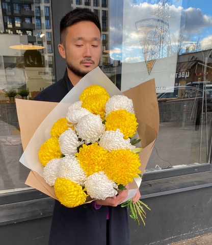 Одноголовая хризантема 17шт