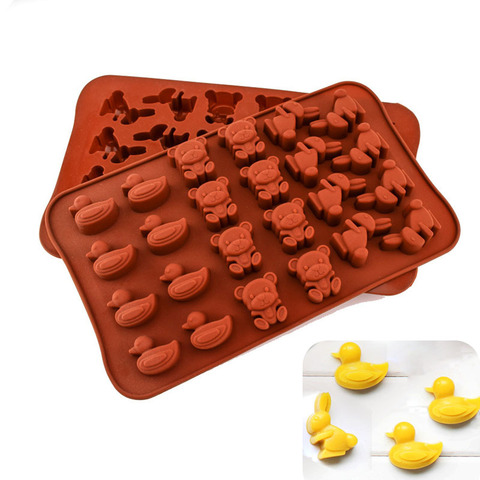 Силиконовая форма шоколадных конфет Мишки, утята, зайчата 36 ячеек