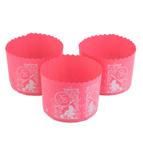 Форма для кулича Зайчата на розовом d=11 см, набор 10 шт