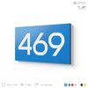 Номер на дверь 469, табличка на дверь для офиса, квартиры, кабинета, аудитории, склада, голубая 120х70 мм, Айдентика Технолоджи