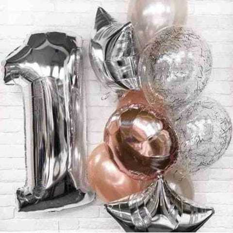 воздушные шары на годик мальчику, гелиевые шары на день рождения 1 год ребенку