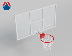 Щит баскетбольный профессиональный игровой оргстекло 15мм 1800х1050  цвет разметки БЕЛЫЙ (для ферм)