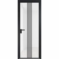 Алюминиевая дверь 18AG чёрная матовая RAL9005 остеклённая
