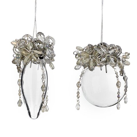 Шарик с орнаментом 2шт 9см Goodwill серебряный