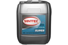 Масло SINTEC Супер SAE 10W-40 API SG/CD канистра 91л 80кг/Motor oil 91liter 80kg can