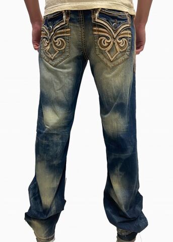 Affliction | Джинсы мужские Cooper Bootcut 110CS121 сзади