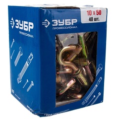 ЗУБР М10 х 50 мм, 40 шт, анкерный болт с крюком, Профессионал (302372-10-050)