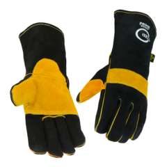 Краги спилковые START Prime усиленная ладонь (желто-черные)