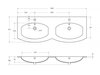 Cezares 82412 Стеклянная раковина с двумя чашами 82412 Extra-light, 138x52
