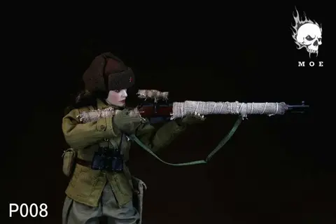 Фигурка Советская женщина снайпер в зимней экипировке масштаб 1/6 MOETOYS