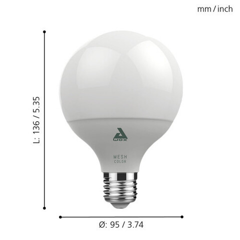 Лампа LED RGB диммируемая Умный свет Eglo EGLO CONNECT LM-LED-E27 13W 1300Lm 2700-6500K G95 11659 10