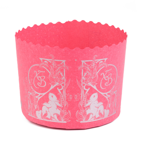 Форма для кулича Зайчата на розовом d=11 см, набор 10 шт