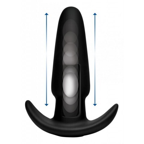 Анальная пробка с вибрацией XR Brands KineticThumping 7X Medium Anal Plug, черный, 13.3х4 см